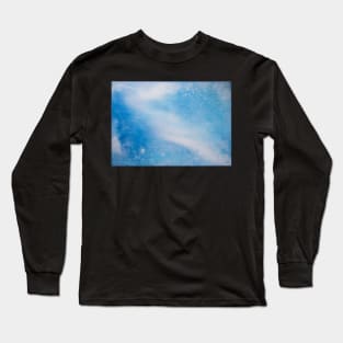 Fluid Blue Abstract Painting Long Sleeve T-Shirt